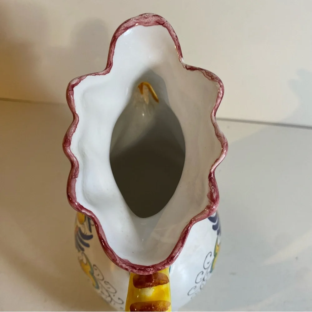 Williams Sonoma Italian Rooster Pitcher Made In Italy